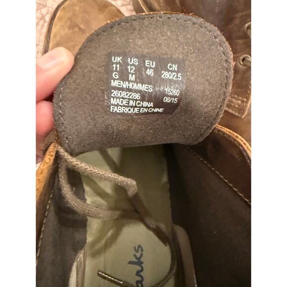 Clarks Men’s Brown Leather Desert Boots Chukka Lace Up Casual Shoes Size 12 main image 4